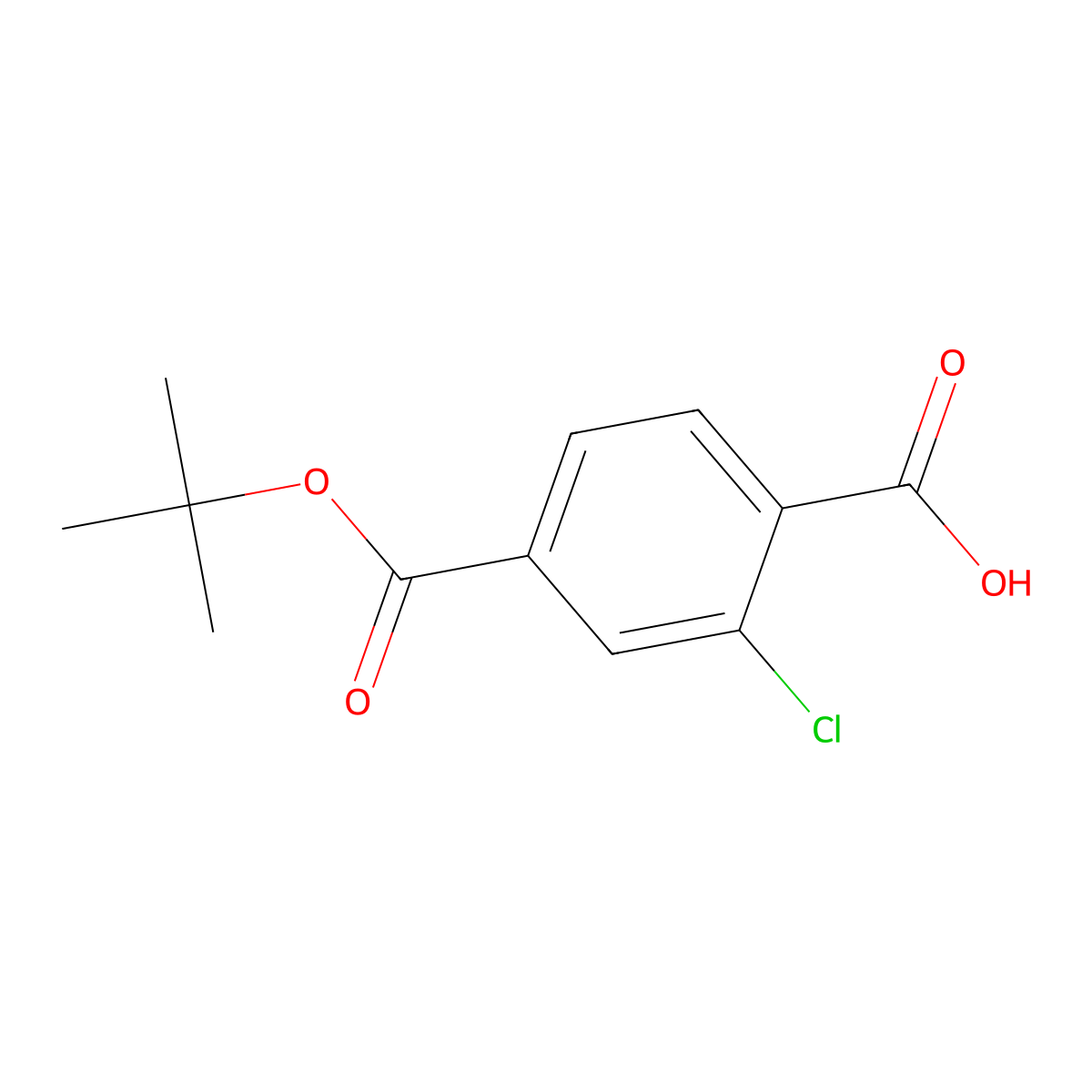 4-(tert-Butoxycarbonyl)-2-chlorobenzoic acid molecular structure, CAS 232275-83-1