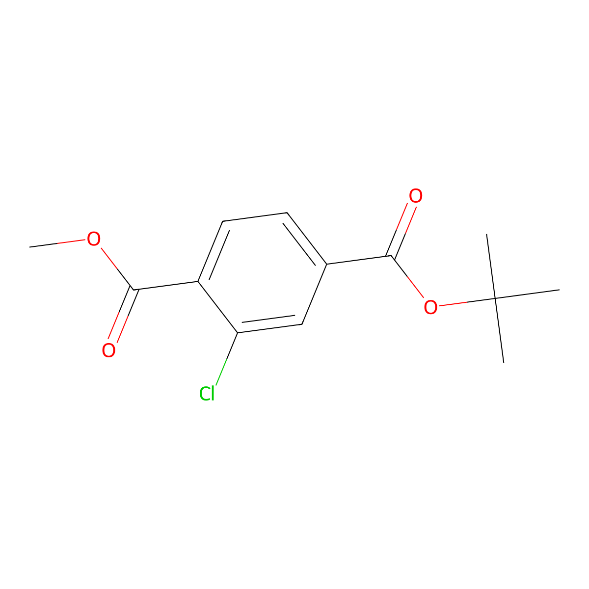 2-Chloro-4-(tert-butoxycarbonyl)benzoic acid methyl ester molecular structure, CAS 232275-84-2