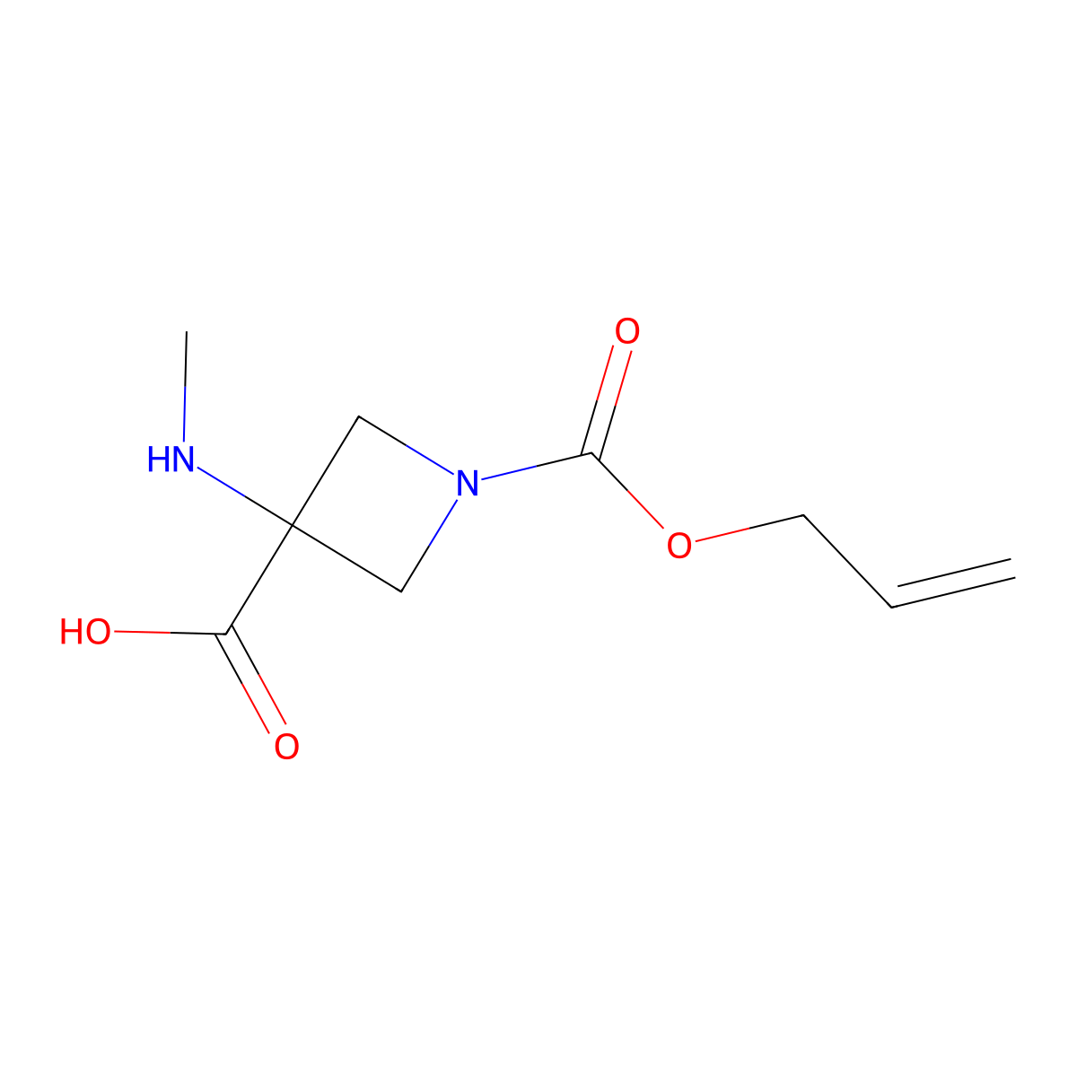 3-(Methylamino)-1-[(prop-2-en-1-yloxy)carbonyl]azetidine-3-carboxylic acid molecular structure, CAS 2322782-97-6