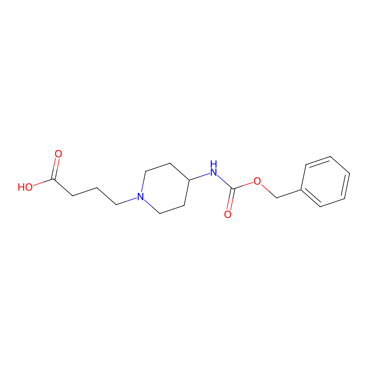 4-(4-{[(Benzyloxy)carbonyl]amino}piperidin-1-yl)butanoic acid molecular structure, CAS 2322795-29-7
