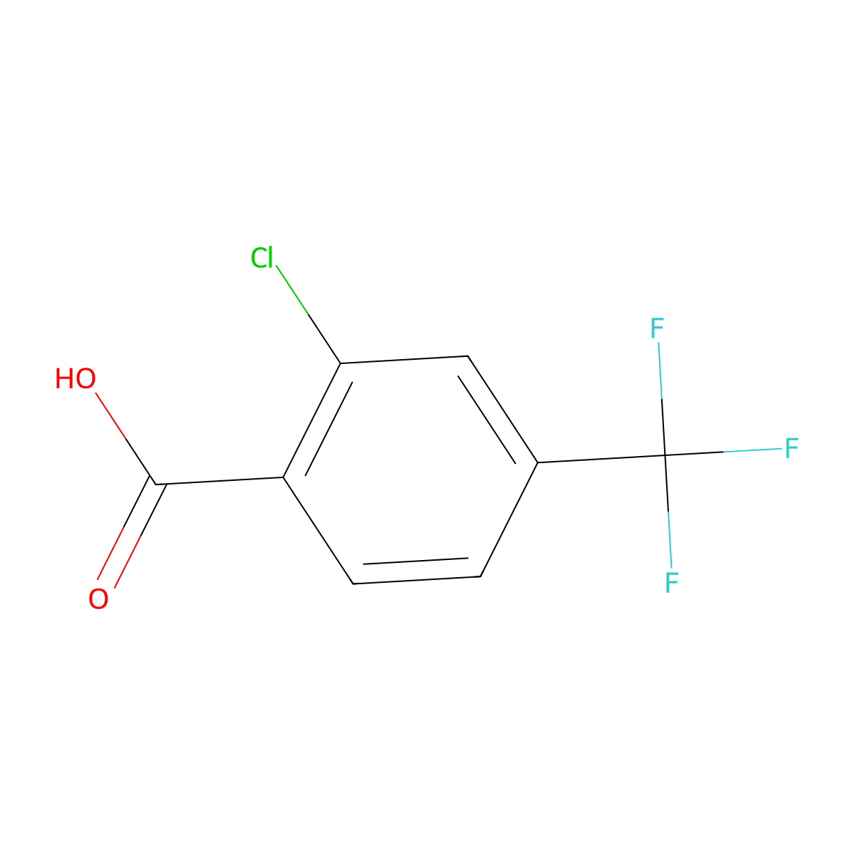 2-Chloro-4-(trifluoromethyl)benzoic acid molecular structure, CAS 23228-45-7