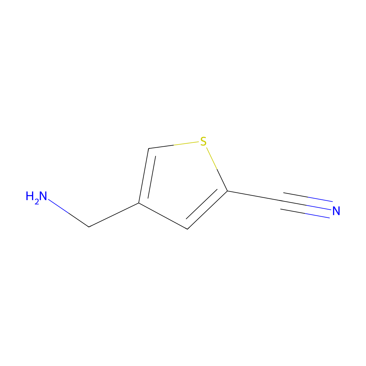 4-(Aminomethyl)thiophene-2-carbonitrile molecular structure, CAS 232280-77-2