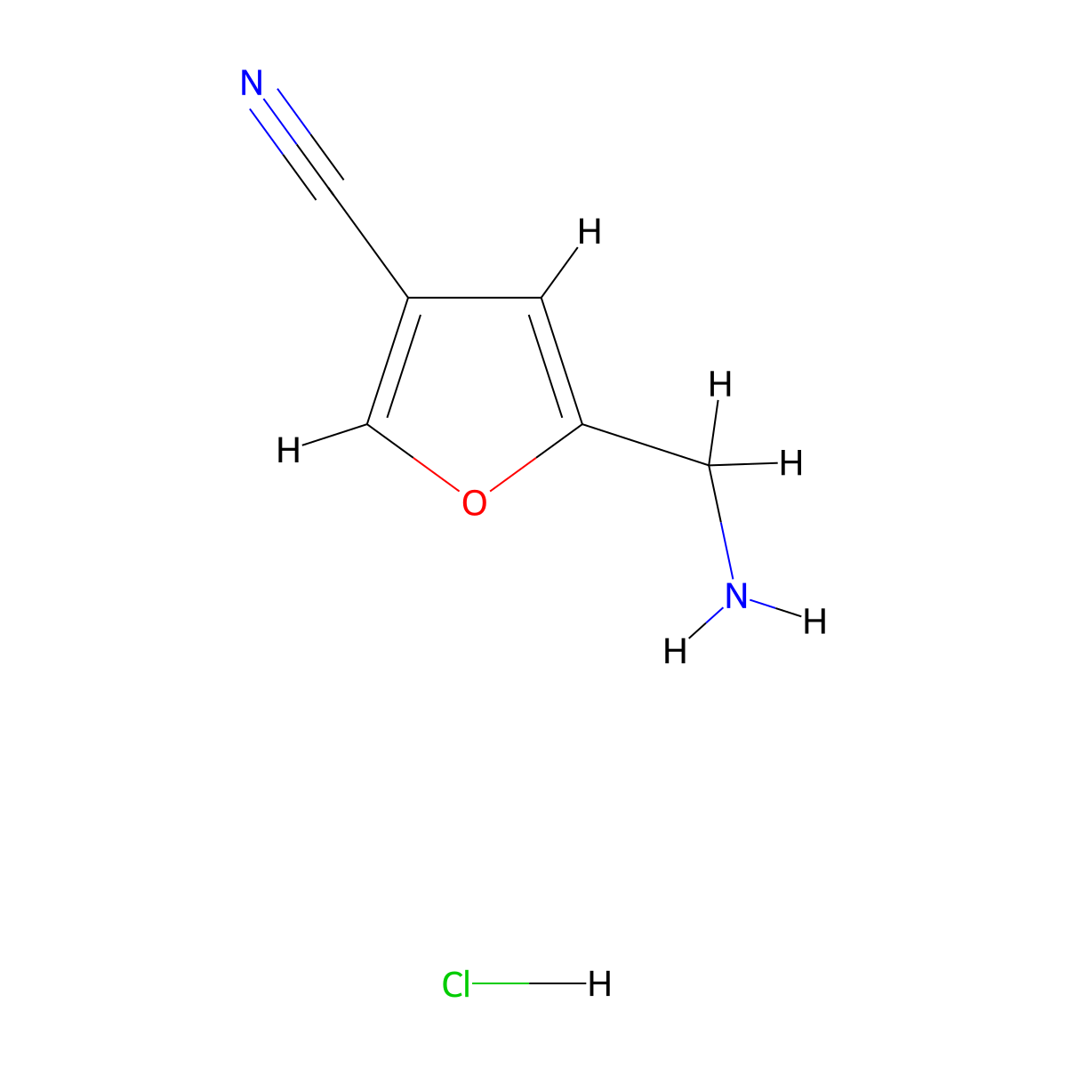 5-(Aminomethyl)furan-3-carbonitrile hydrochloride molecular structure, CAS 232280-80-7