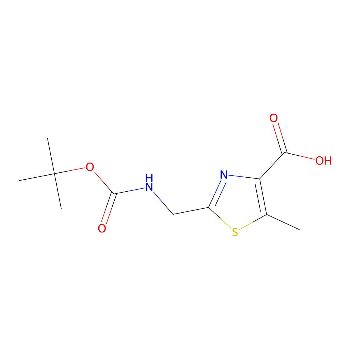 2-(n-Boc-aminomethyl)-5-methylthiazole-4-carboxylic acid molecular structure, CAS 232280-96-5