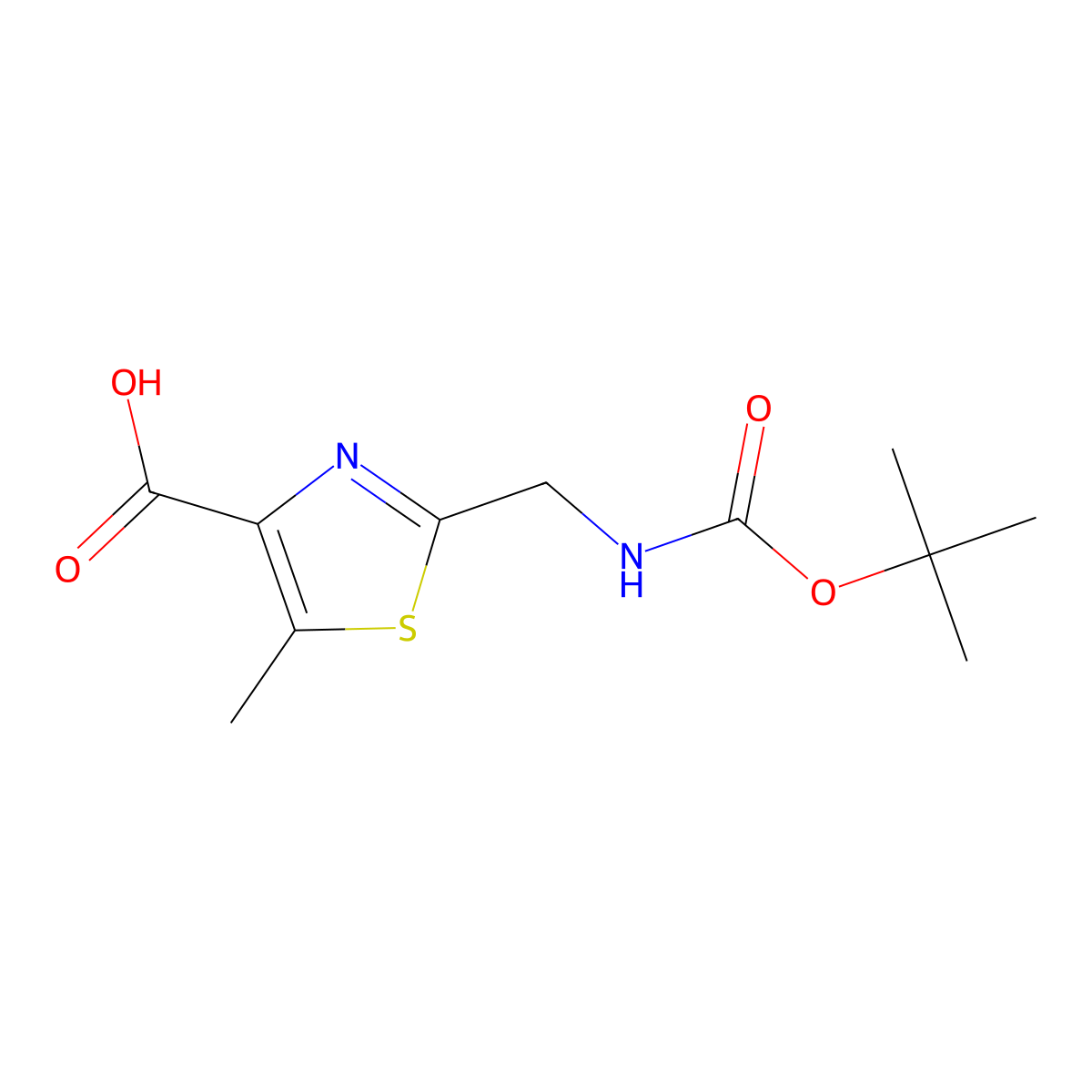 2-(n-Boc-aminomethyl)-5-methylthiazole-4-carboxylic acid molecular structure, CAS 232280-96-5