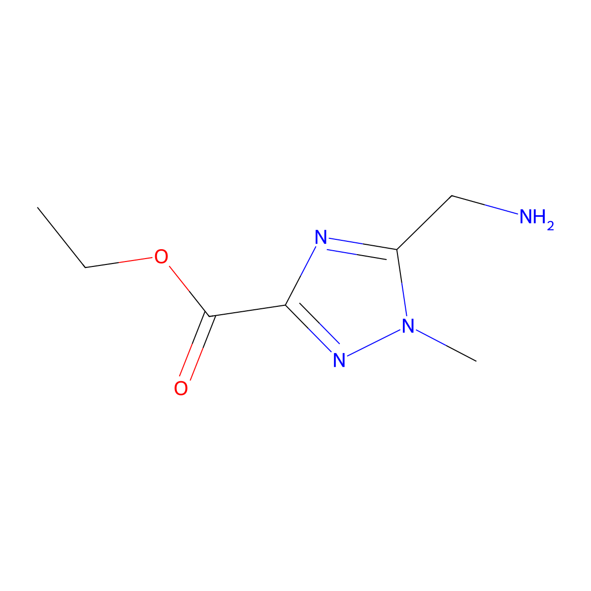 ethyl 5-(aminomethyl)-1-methyl-1H-1,2,4-triazole-3-carboxylate molecular structure, CAS 232281-26-4