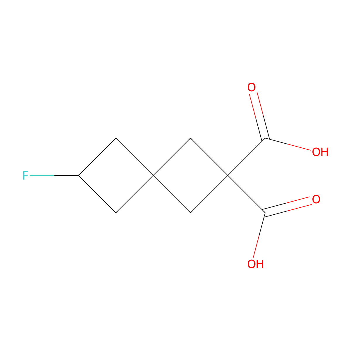 6-Fluorospiro[3.3]heptane-2,2-dicarboxylic acid molecular structure, CAS 2322847-17-4