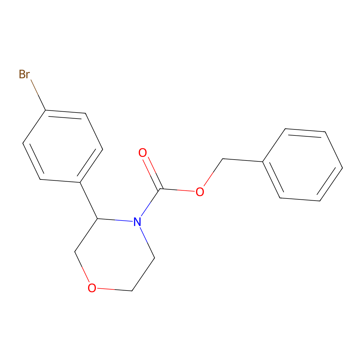 Benzyl 3-(4-bromophenyl)morpholine-4-carboxylate molecular structure, CAS 2322849-56-7