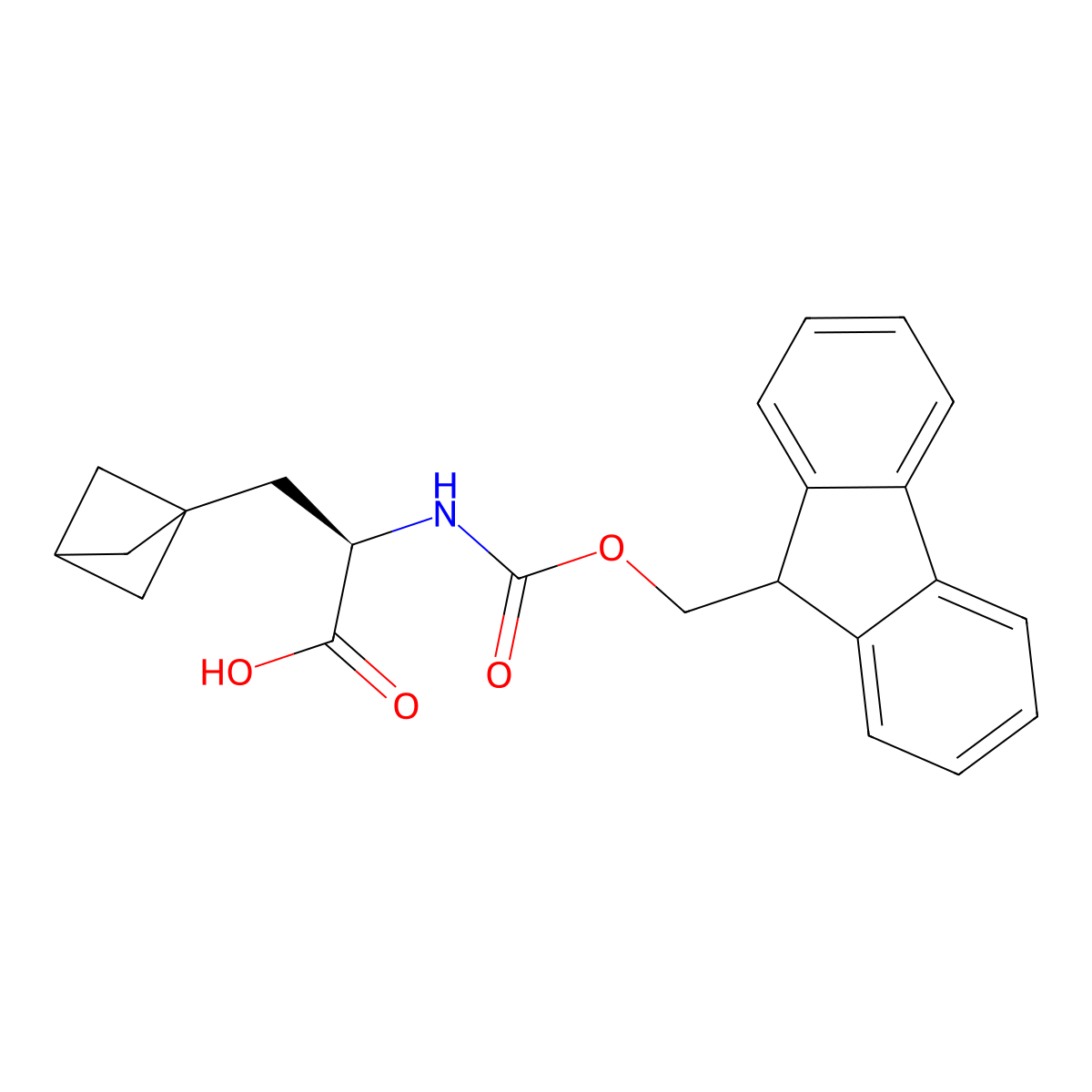 (2R)-3-(1-bicyclo[1.1.1]pentanyl)-2-(9H-fluoren-9-ylmethoxycarbonylamino)propanoic acid molecular structure, CAS 2322853-18-7