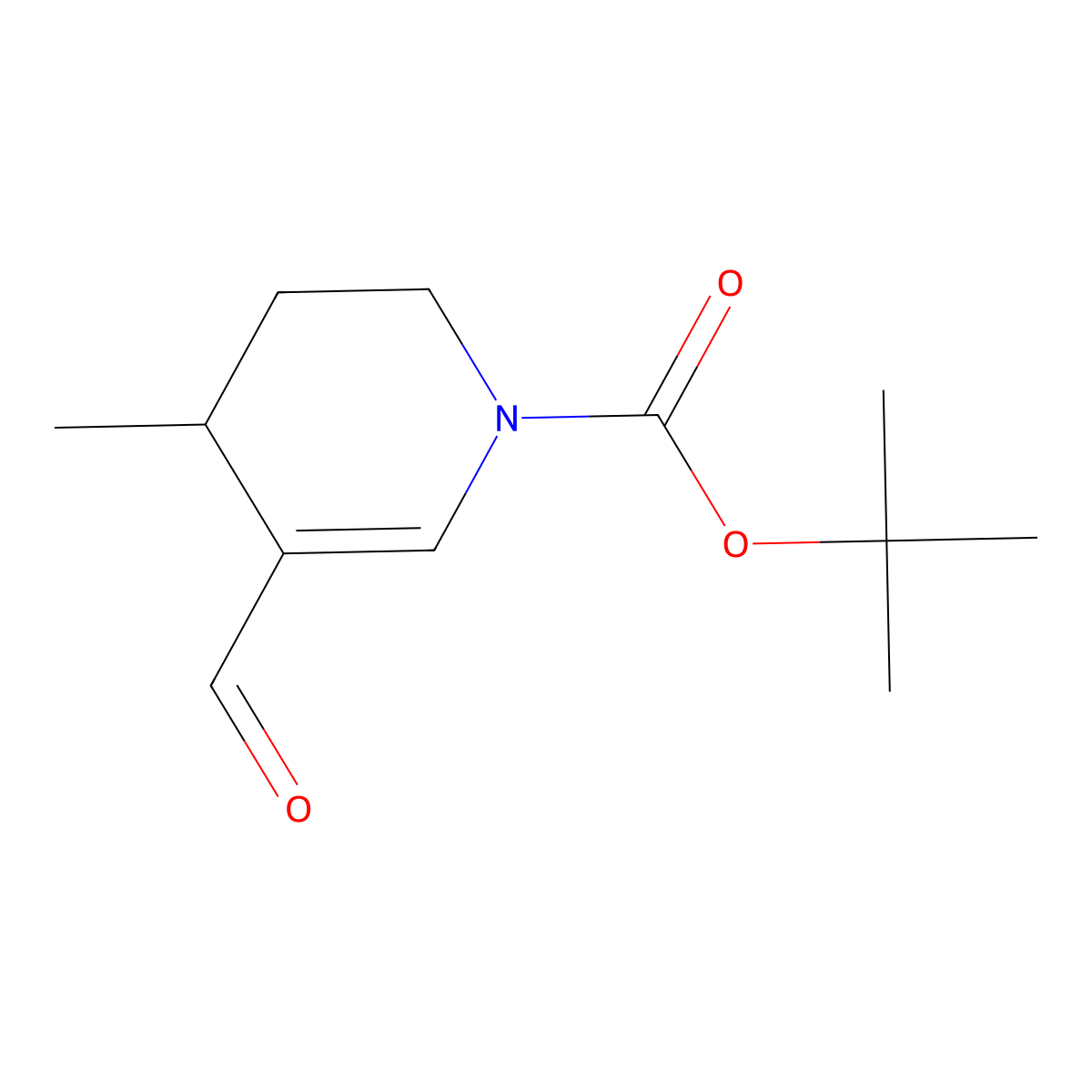 Tert-butyl 5-formyl-4-methyl-1,2,3,4-tetrahydropyridine-1-carboxylate molecular structure, CAS 2322858-96-6