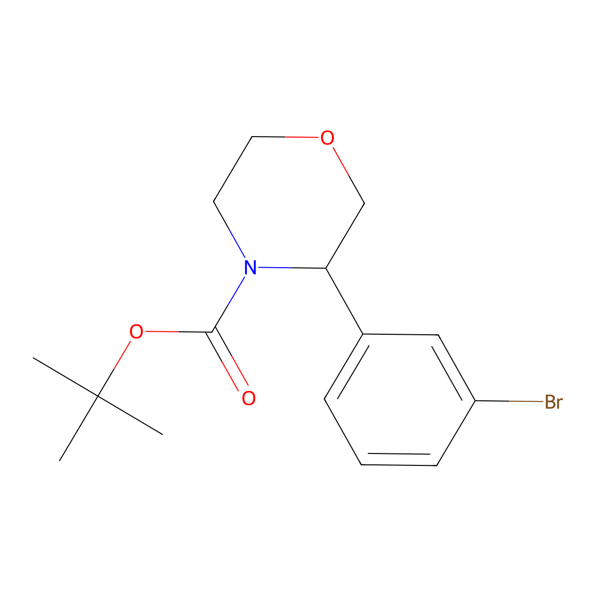 Tert-butyl 3-(3-bromophenyl)morpholine-4-carboxylate molecular structure, CAS 2322859-05-0