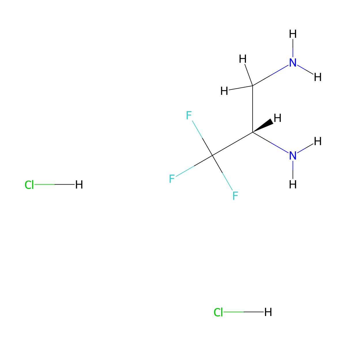 (S)-3,3,3-Trifluoropropane-1,2-diamine dihydrochloride molecular structure, CAS 2322869-99-6