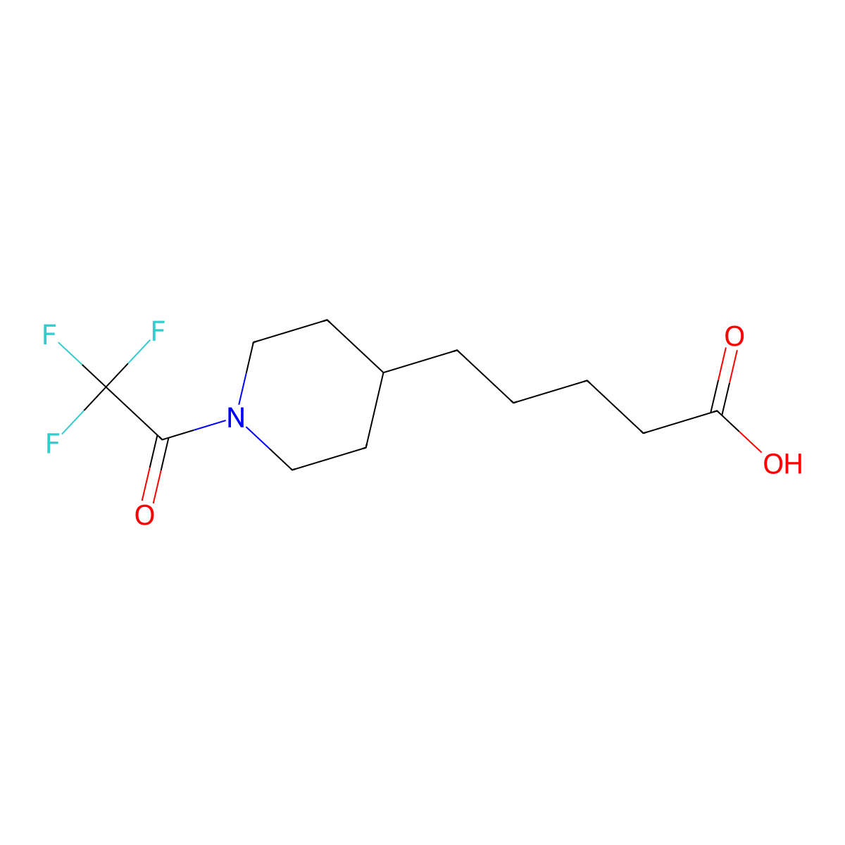 5-[1-(Trifluoroacetyl)piperidin-4-yl]pentanoic acid molecular structure, CAS 2322884-76-2