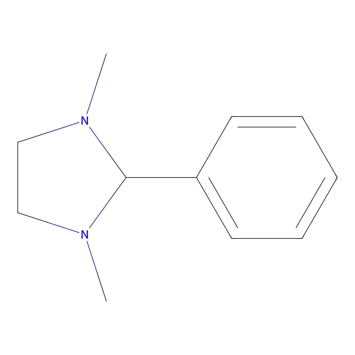1,3-Dimethyl-2-phenylimidazolidine molecular structure, CAS 23229-37-0