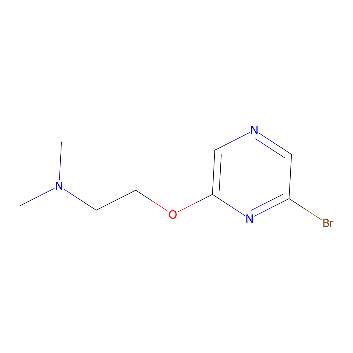 Ethanamine, 2-[(6-bromo-2-pyrazinyl)oxy]-N,N-dimethyl- molecular structure, CAS 2322914-56-5