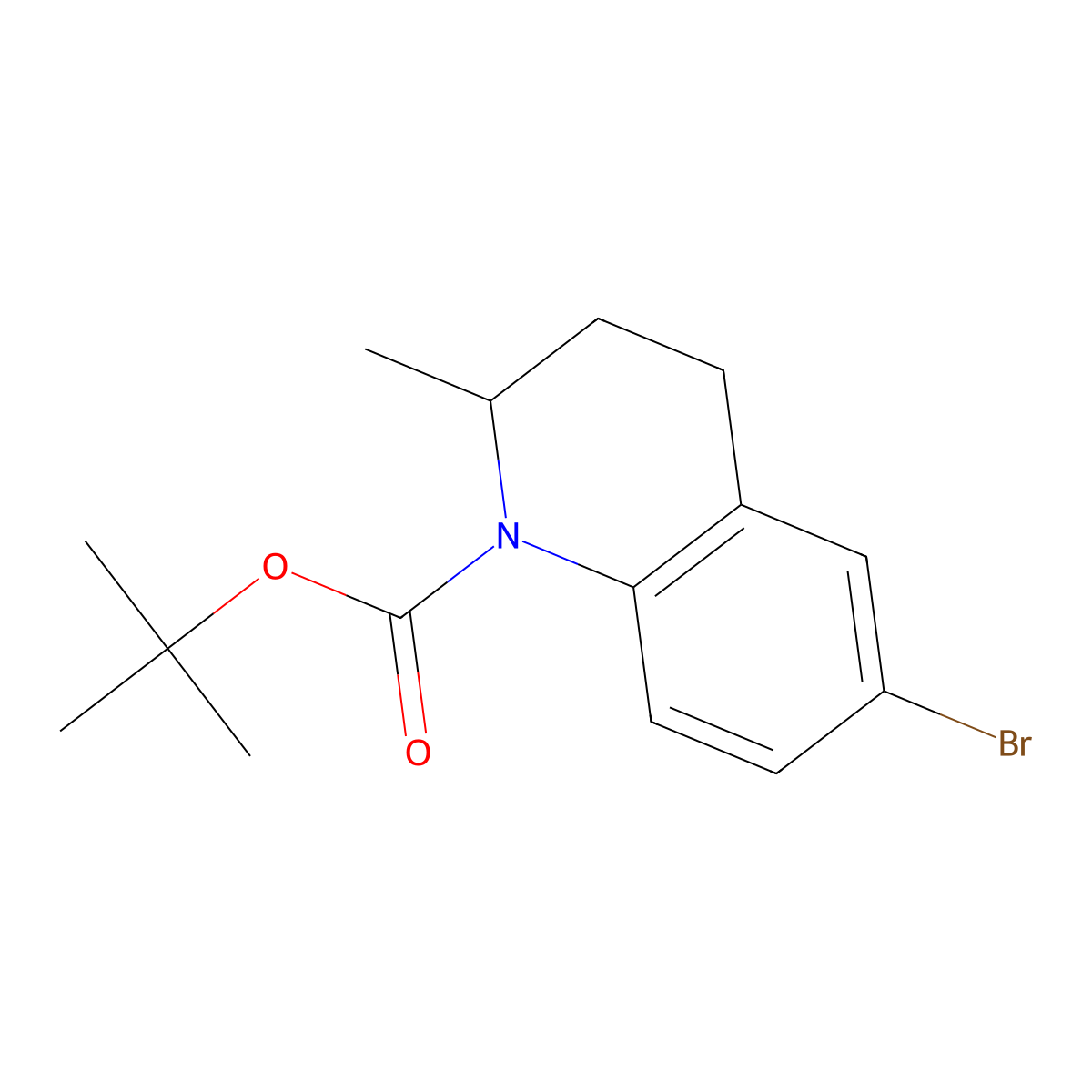 Tert-butyl 6-bromo-2-methyl-1,2,3,4-tetrahydroquinoline-1-carboxylate molecular structure, CAS 2322915-70-6