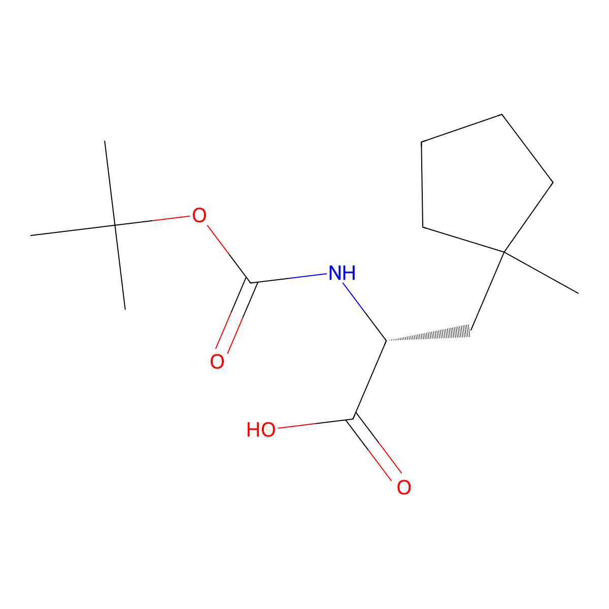 N-Boc-3-(1-methylcyclopentyl)-D-alanine molecular structure, CAS 2322920-44-3