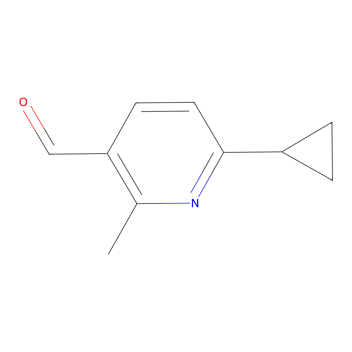 6-Cyclopropyl-2-methylnicotinaldehyde molecular structure, CAS 2322924-22-9
