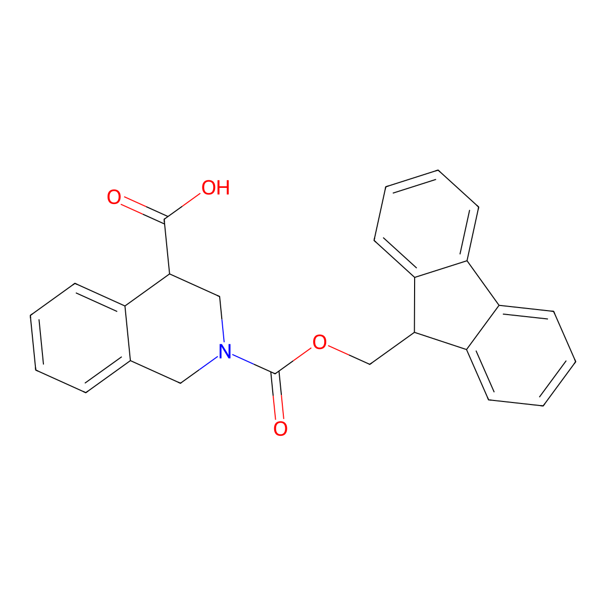 (S)-2-(((9H-fluoren-9-yl)methoxy)carbonyl)-1,2,3,4-tetrahydroisoquinoline-4-carboxylic acid molecular structure, CAS 2322924-83-2