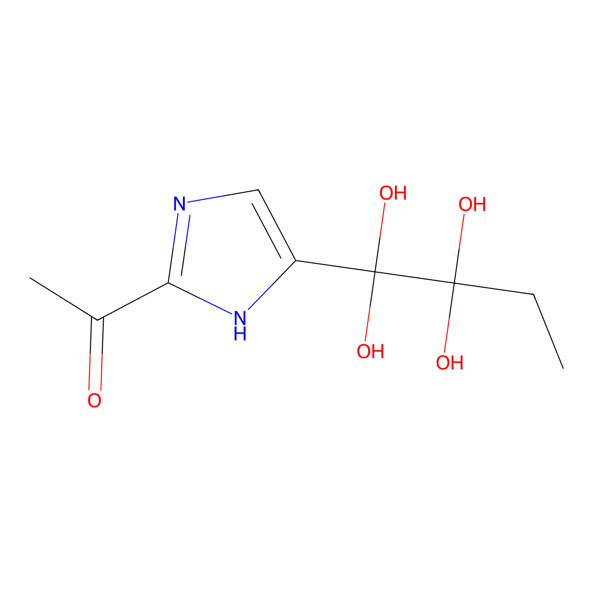 1-(5-(1,1,2,2-Tetrahydroxybutyl)-1H-imidazol-2-yl)ethanone molecular structure, CAS 2322924-85-4