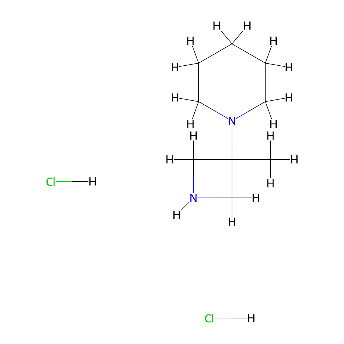 1-(3-Methylazetidin-3-yl)piperidine;dihydrochloride molecular structure, CAS 2322925-08-4