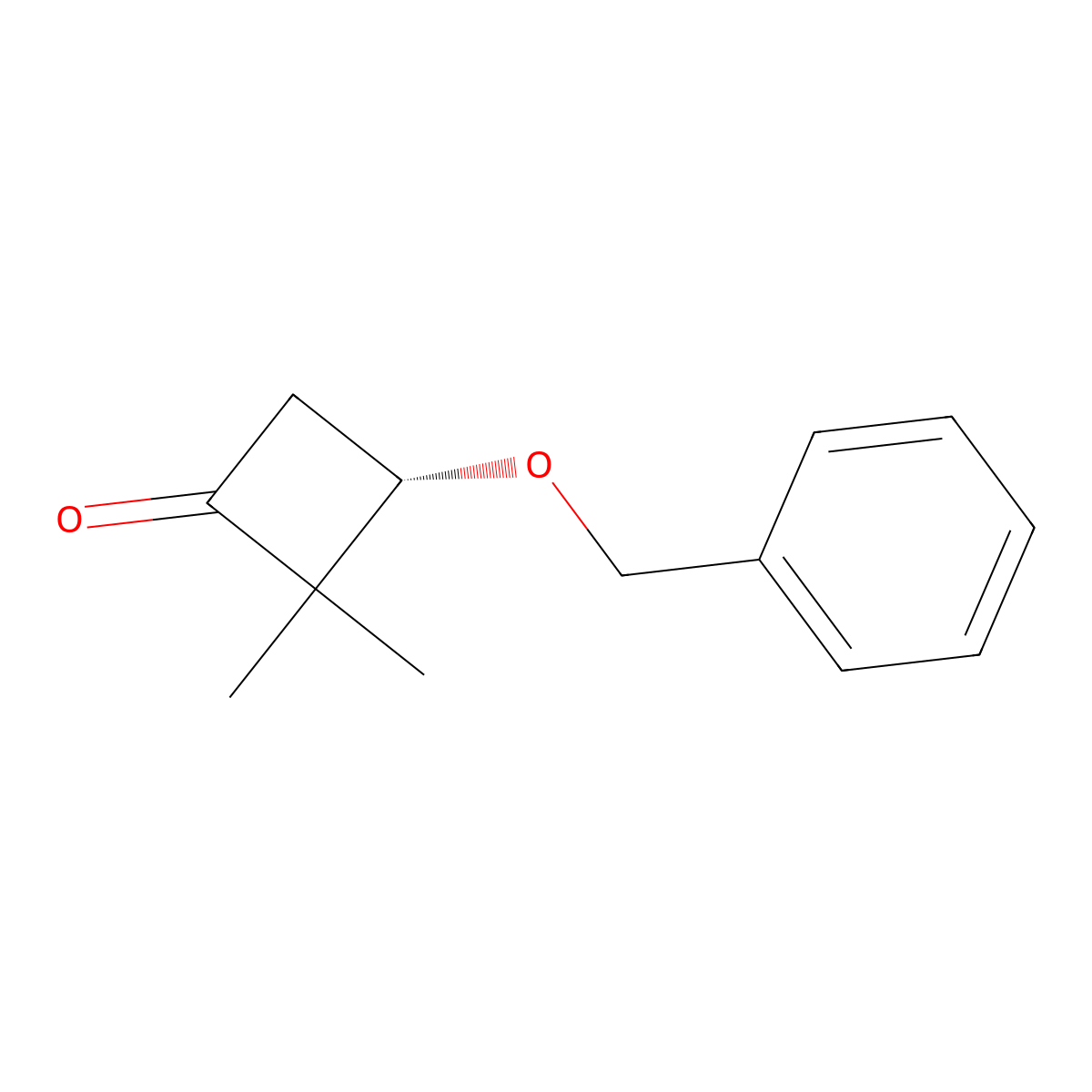 (3S)-3-benzyloxy-2,2-dimethyl-cyclobutanone molecular structure, CAS 2322926-57-6