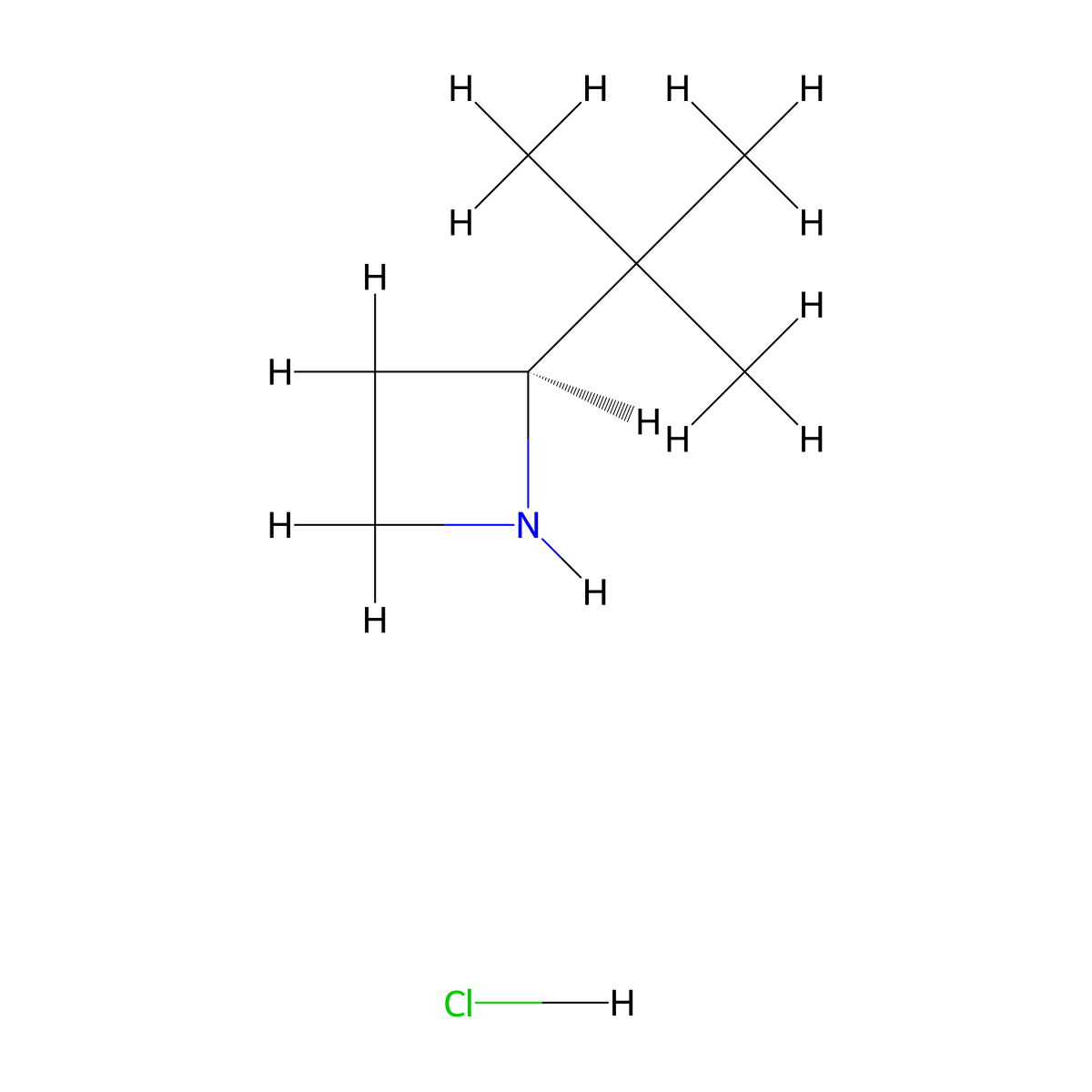 (2S)-2-tert-butylazetidine;hydrochloride molecular structure, CAS 2322931-71-3