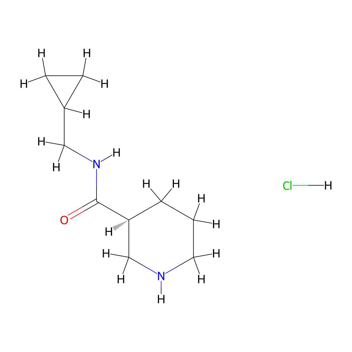 (3S)-N-(cyclopropylmethyl)piperidine-3-carboxamide hydrochloride molecular structure, CAS 2322932-11-4