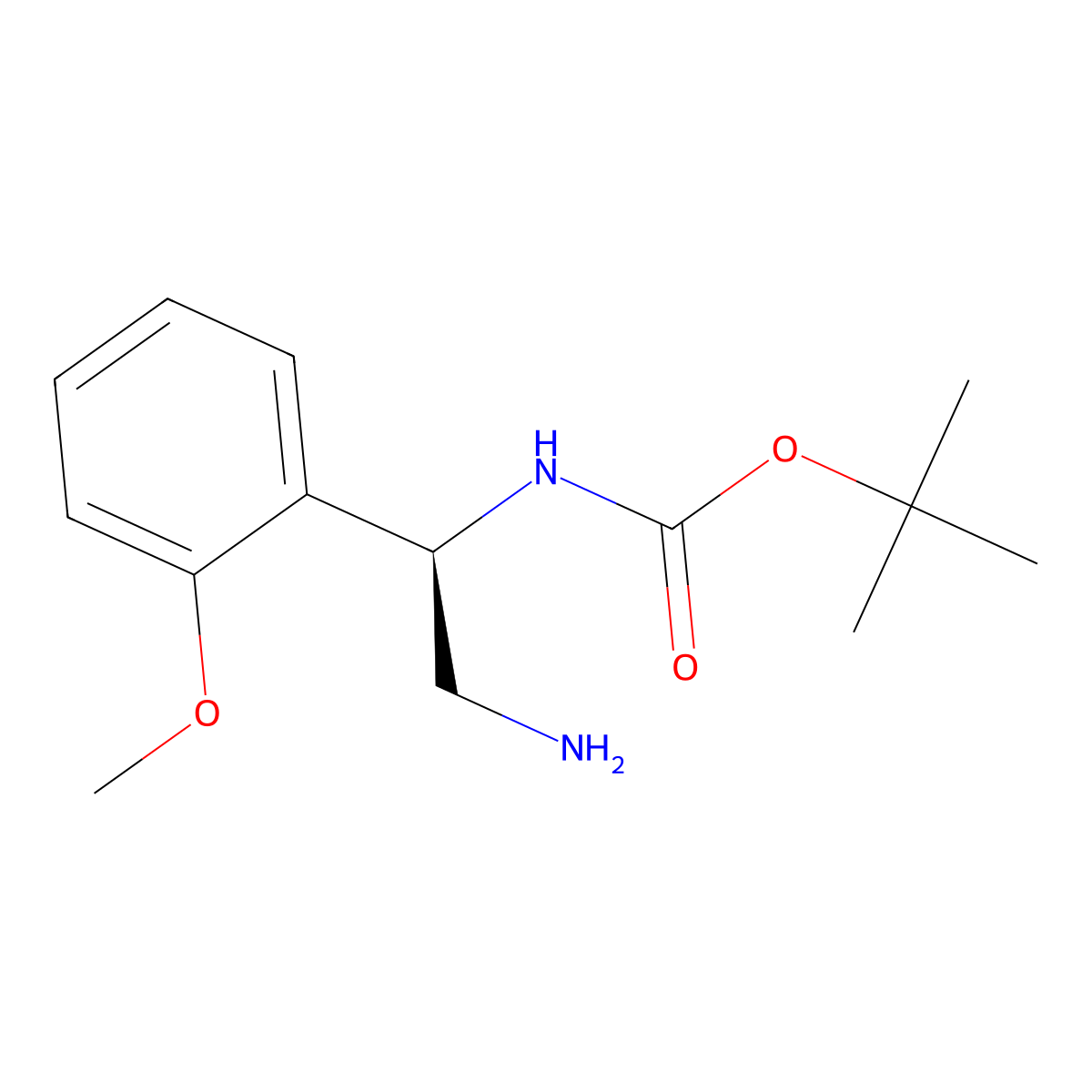 tert-Butyl (R)-(2-amino-1-(2-methoxyphenyl)ethyl)carbamate molecular structure, CAS 2322933-54-8
