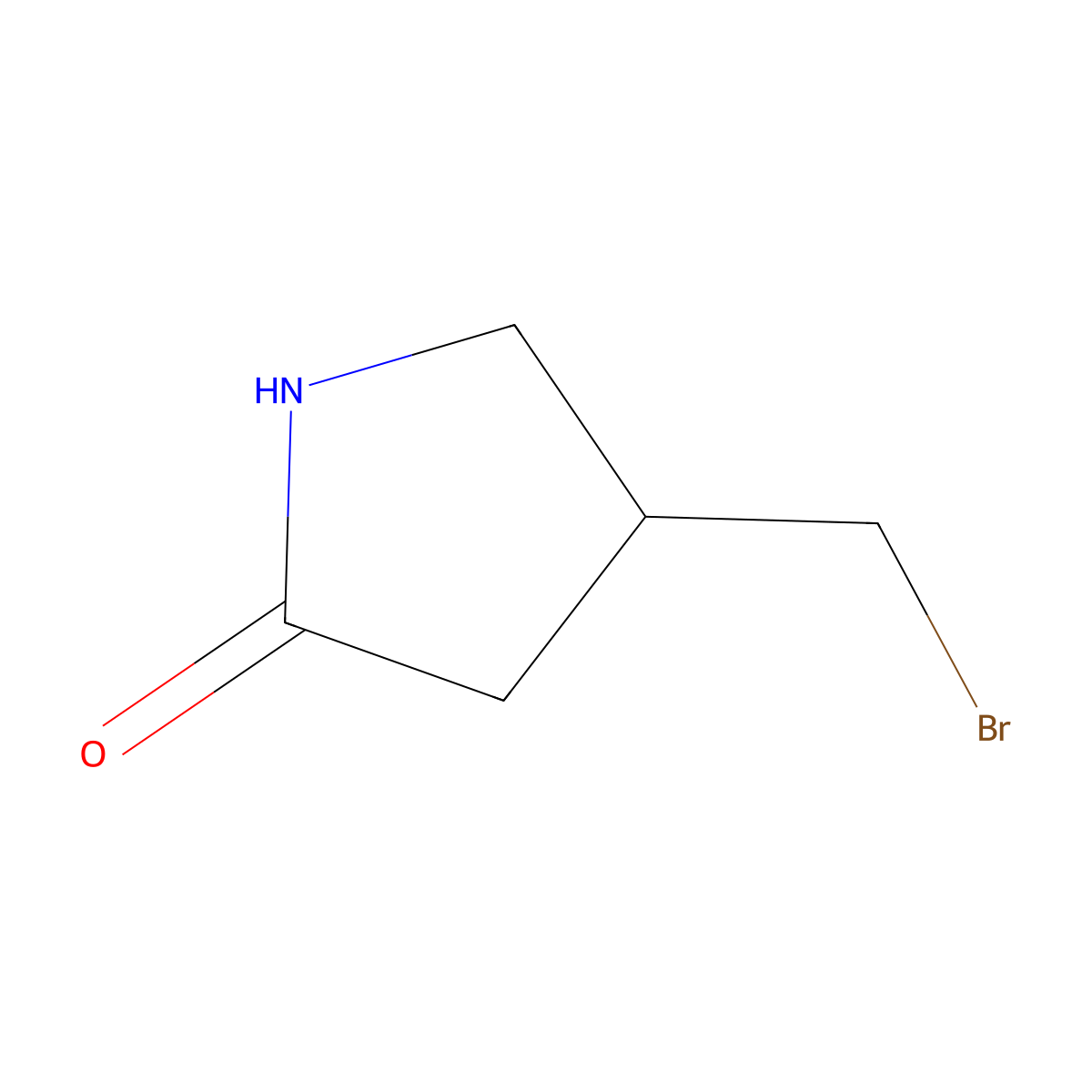 (4S)-4-(bromomethyl)pyrrolidin-2-one molecular structure, CAS 2322937-68-6
