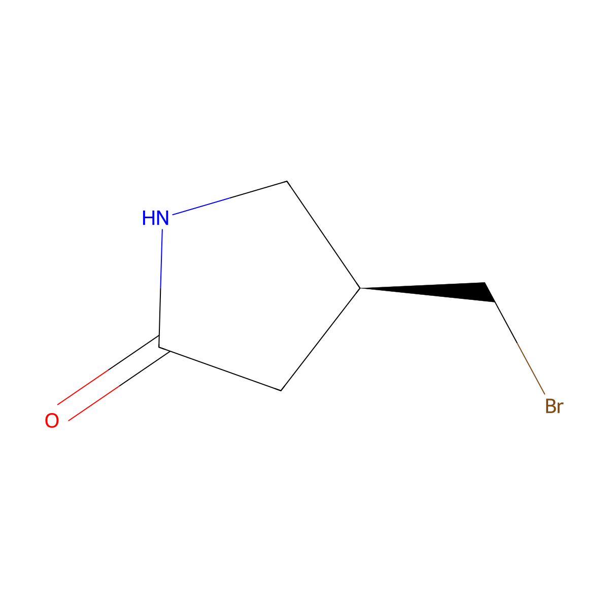 (4S)-4-(bromomethyl)pyrrolidin-2-one molecular structure, CAS 2322937-68-6