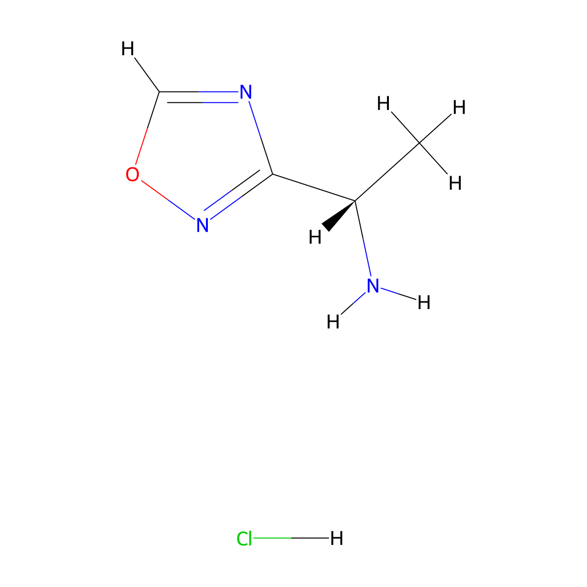 (1S)-1-(1,2,4-oxadiazol-3-yl)ethan-1-amine hydrochloride molecular structure, CAS 2322938-05-4