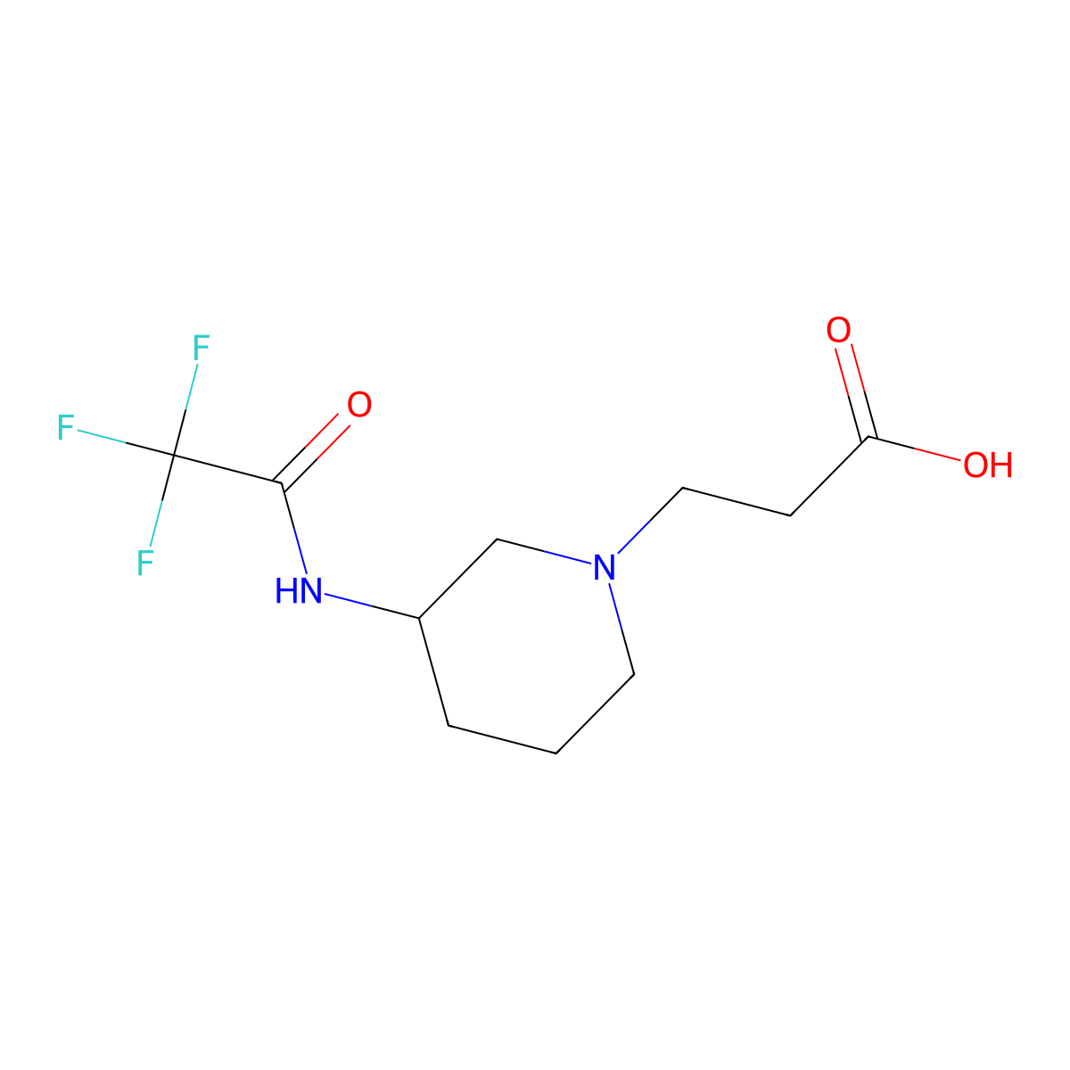 3-[3-(Trifluoroacetamido)piperidin-1-yl]propanoic acid molecular structure, CAS 2322944-02-3