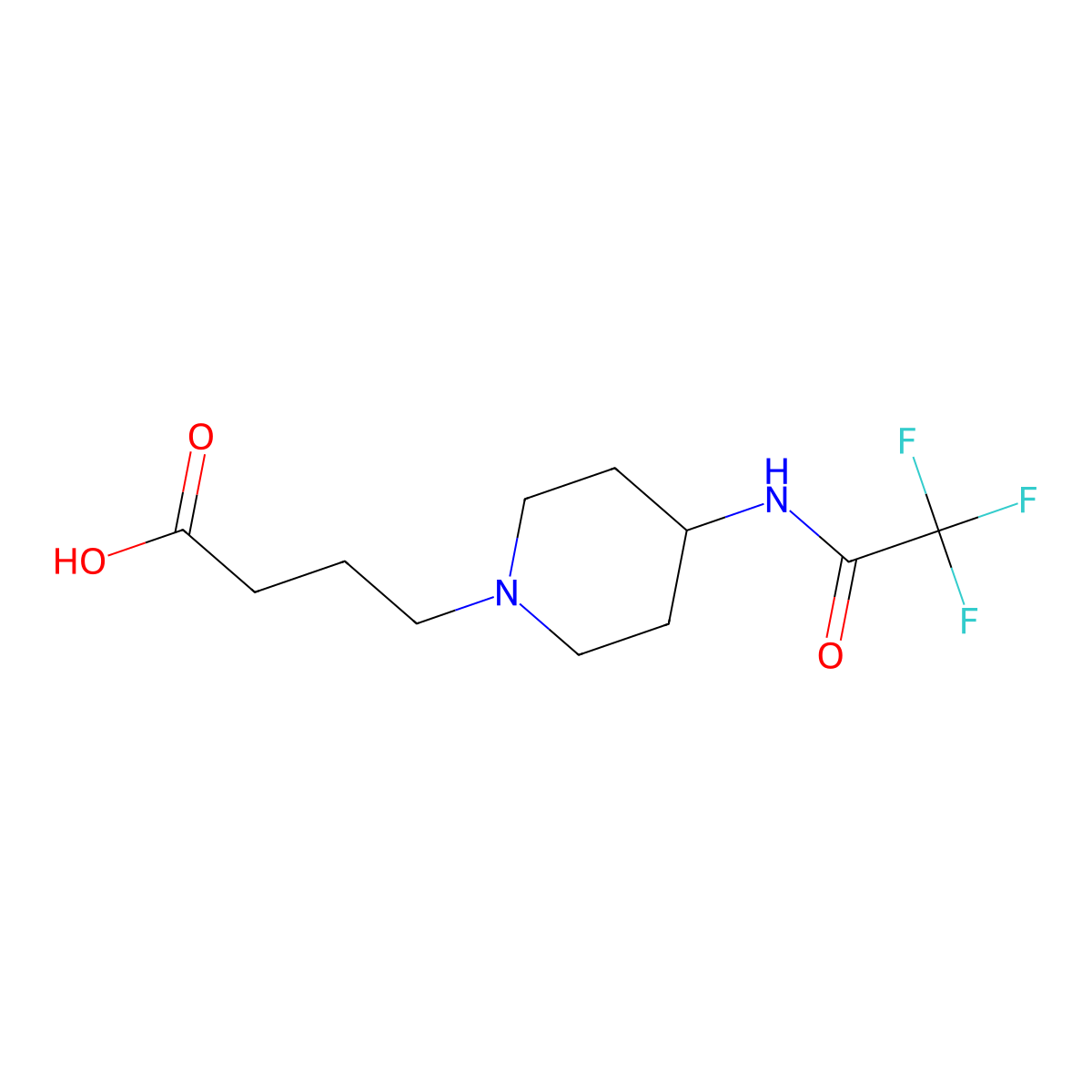 4-[4-(Trifluoroacetamido)piperidin-1-yl]butanoic acid molecular structure, CAS 2322948-28-5