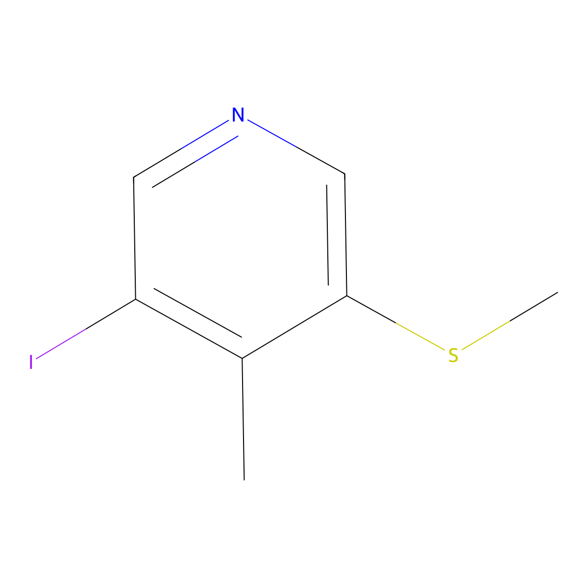 3-Iodo-4-methyl-5-(methylthio)pyridine molecular structure, CAS 2322966-74-3