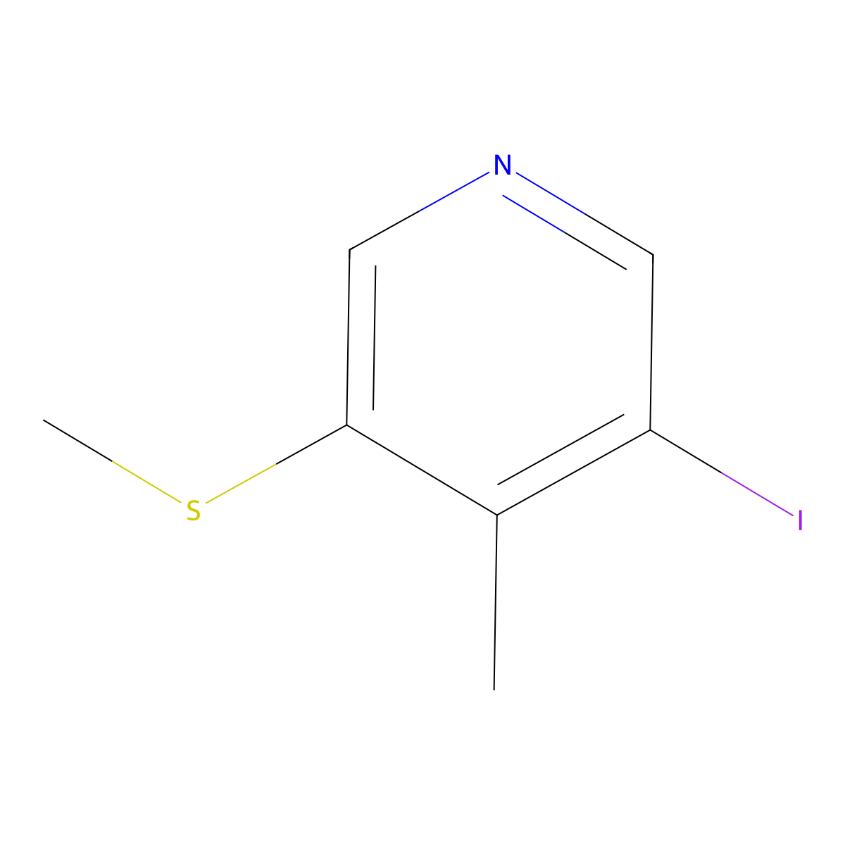 3-Iodo-4-methyl-5-(methylthio)pyridine molecular structure, CAS 2322966-74-3