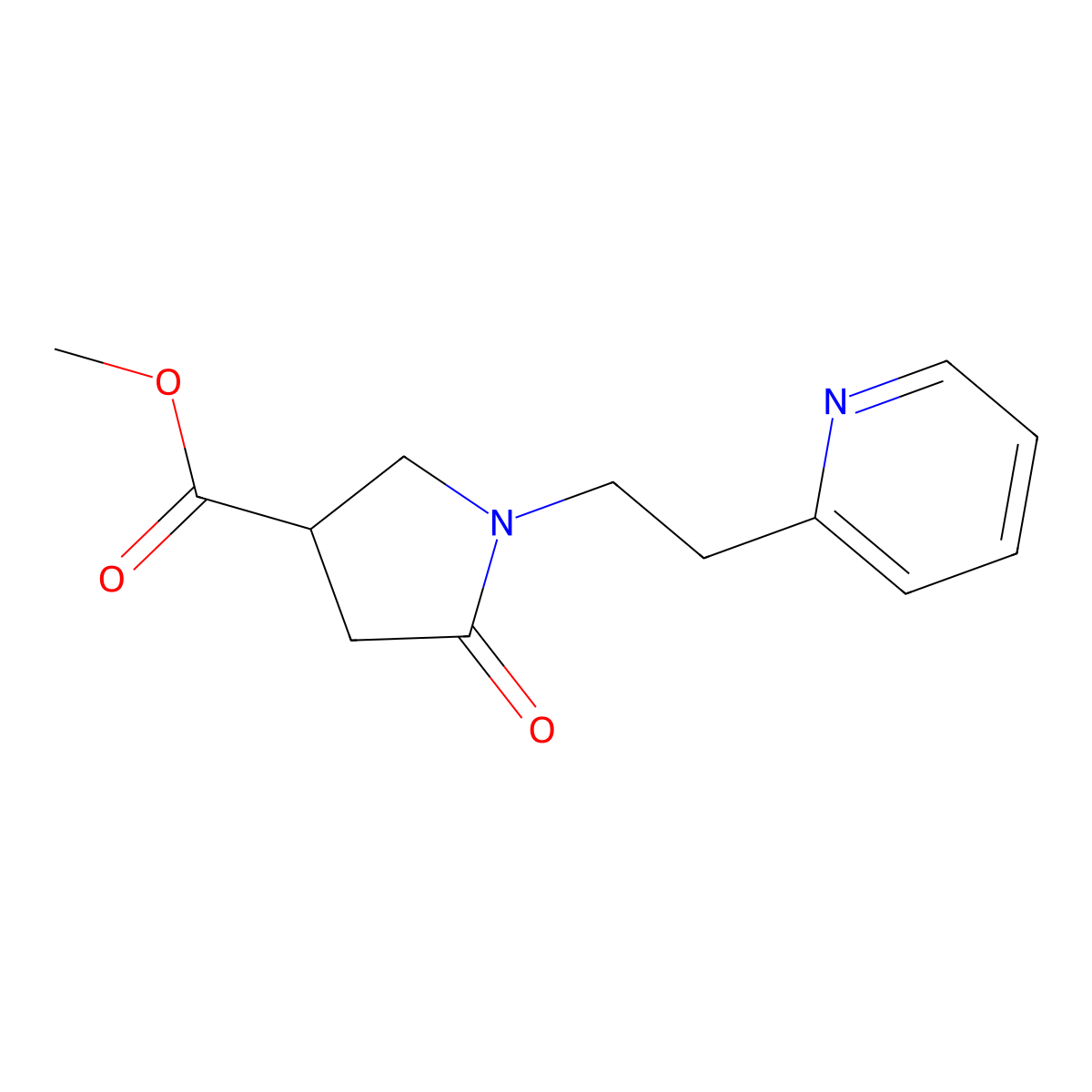 Methyl 5-oxo-1-[2-(pyridin-2-yl)ethyl]pyrrolidine-3-carboxylate molecular structure, CAS 2322969-91-3
