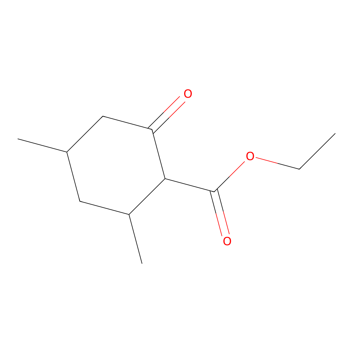 Ethyl 2,4-dimethyl-6-oxocyclohexane-1-carboxylate molecular structure, CAS 2323-21-9