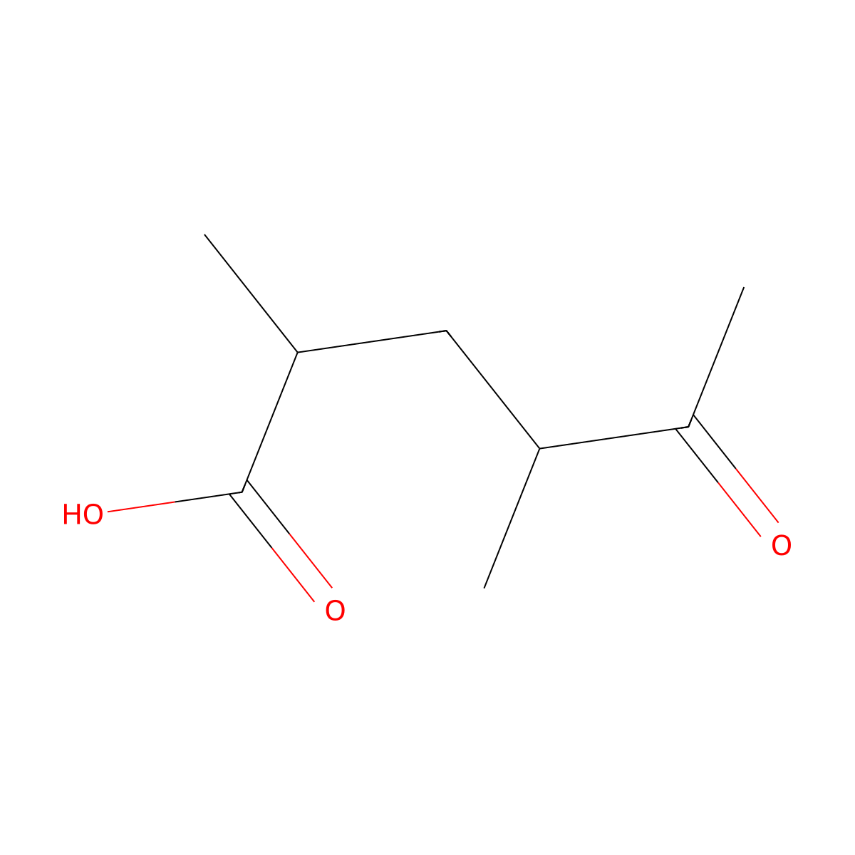 2,4-Dimethyl-5-oxohexanoic acid molecular structure, CAS 2323-28-6