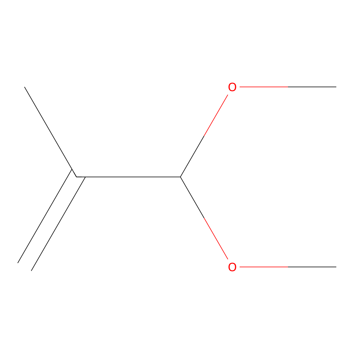 Methacrolein dimethyl acetal molecular structure, CAS 23230-91-3