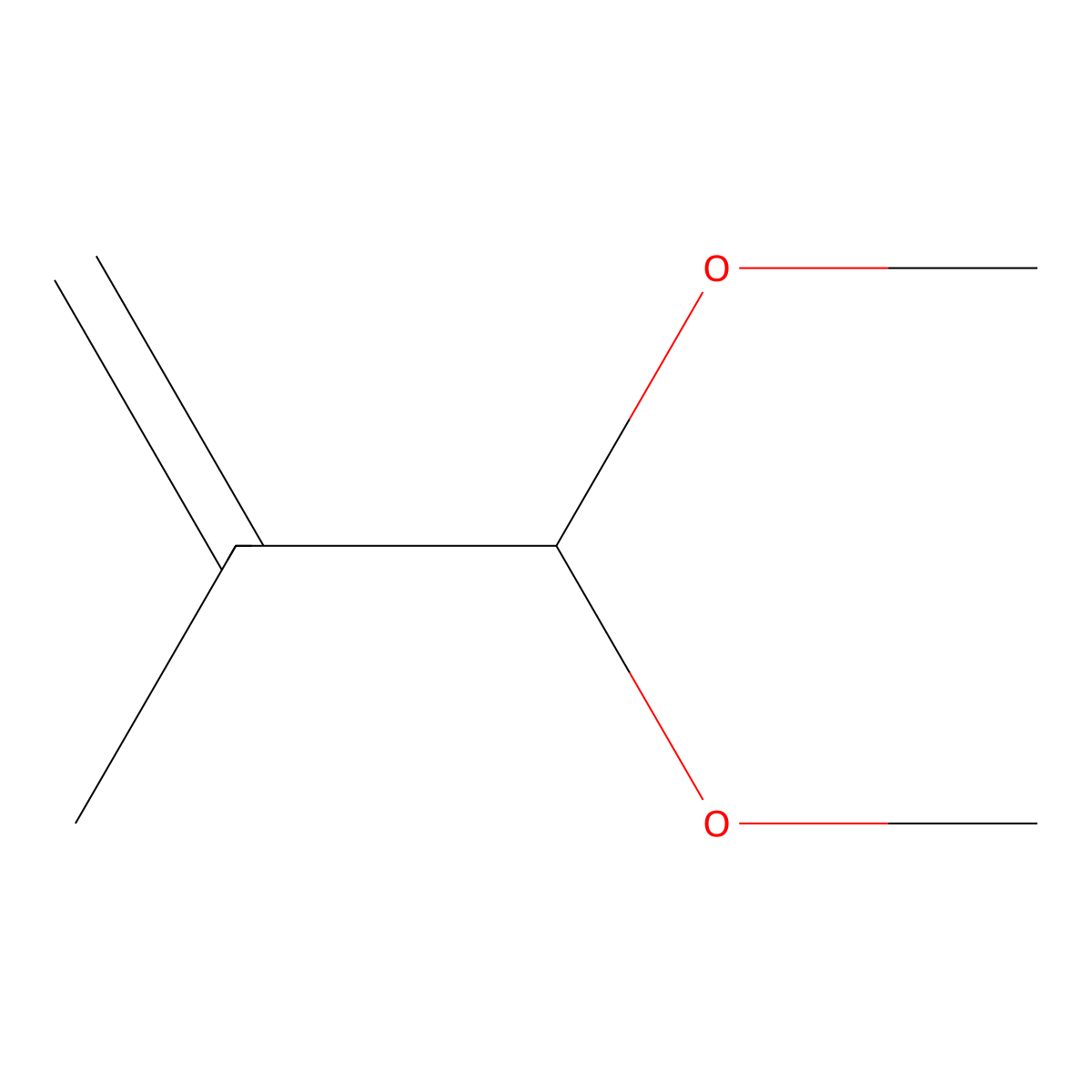 Methacrolein dimethyl acetal molecular structure, CAS 23230-91-3