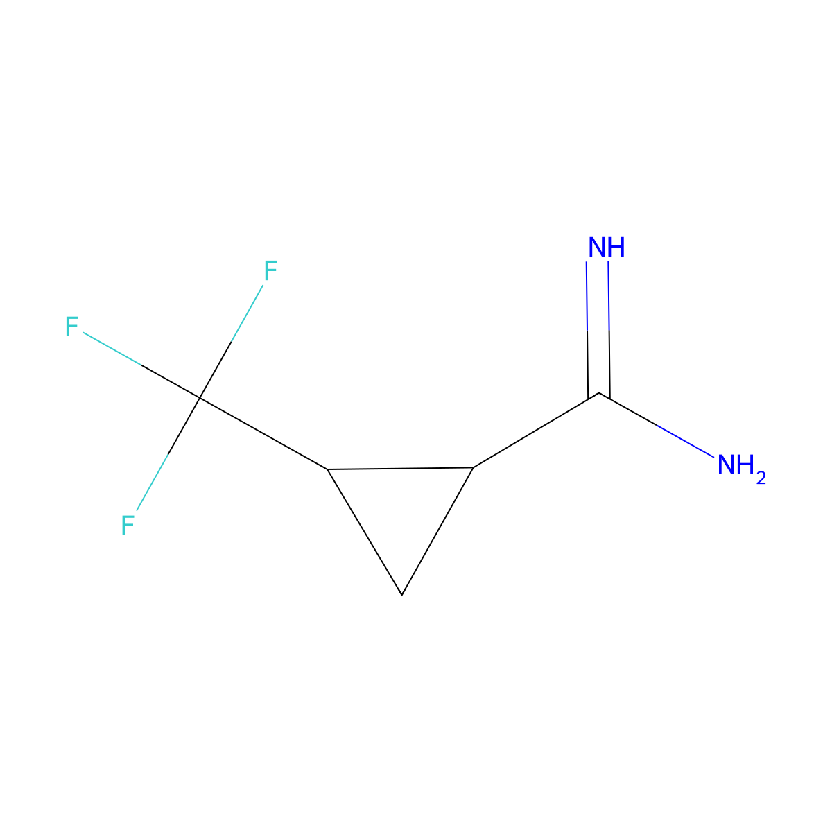 2-(Trifluoromethyl)cyclopropanecarboximidamide molecular structure, CAS 2323019-88-9