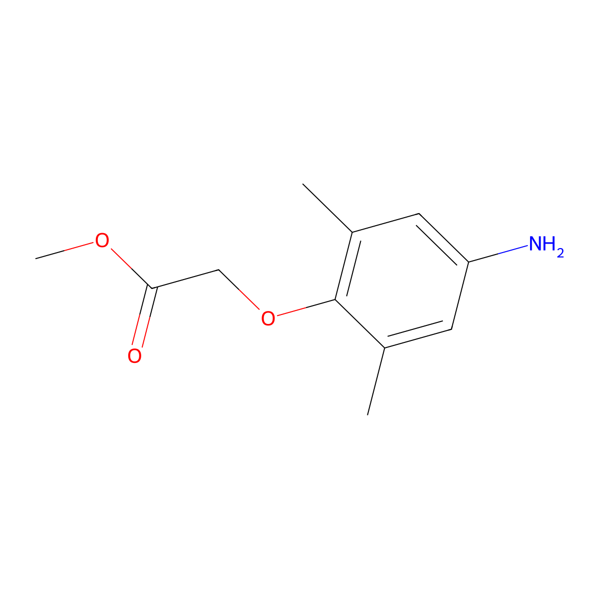Methyl 2-(4-amino-2,6-dimethylphenoxy)acetate molecular structure, CAS 2323020-84-2