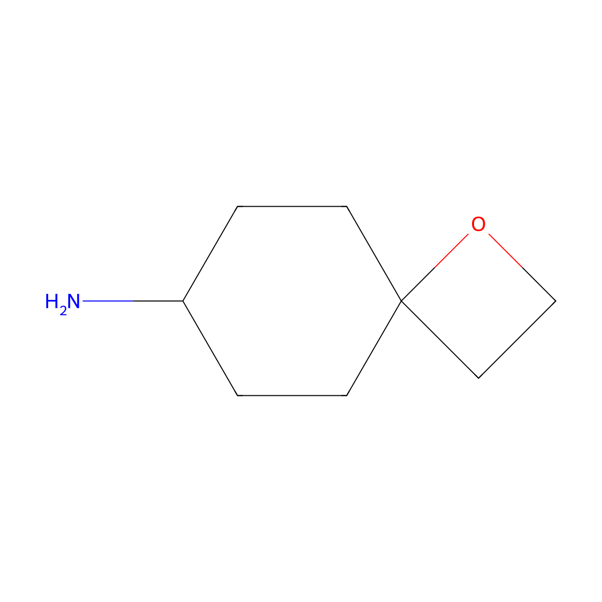 1-Oxaspiro[3.5]nonan-7-amine molecular structure, CAS 2323033-45-8