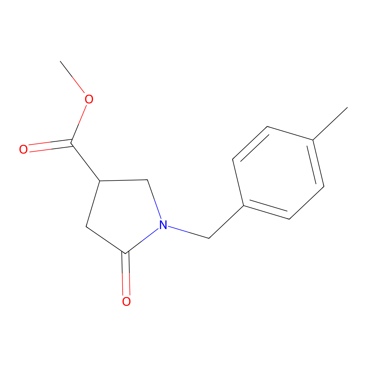 Methyl 1-[(4-methylphenyl)methyl]-5-oxopyrrolidine-3-carboxylate molecular structure, CAS 2323033-59-4