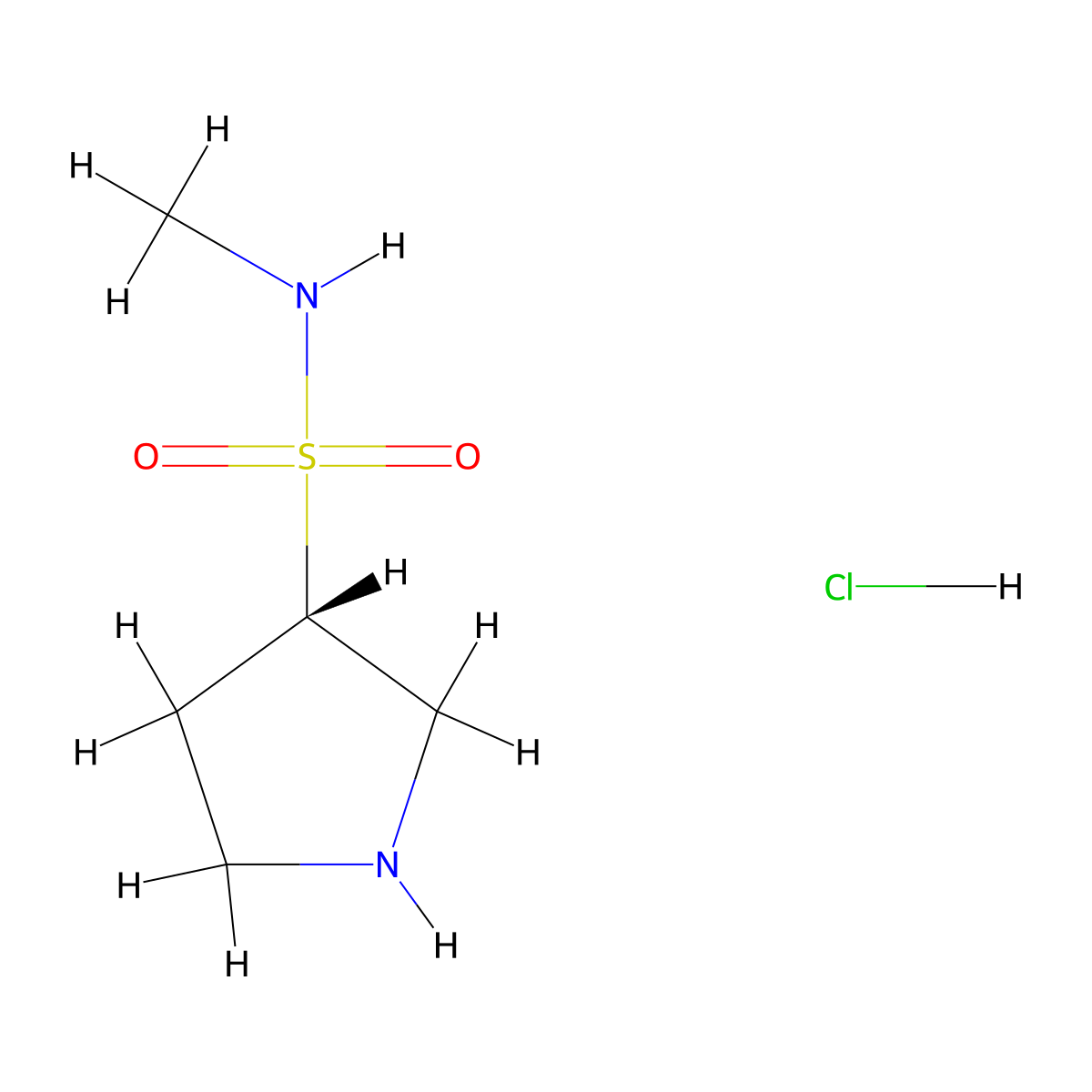 (3S)-N-methylpyrrolidine-3-sulfonamide hydrochloride molecular structure, CAS 2323066-16-4
