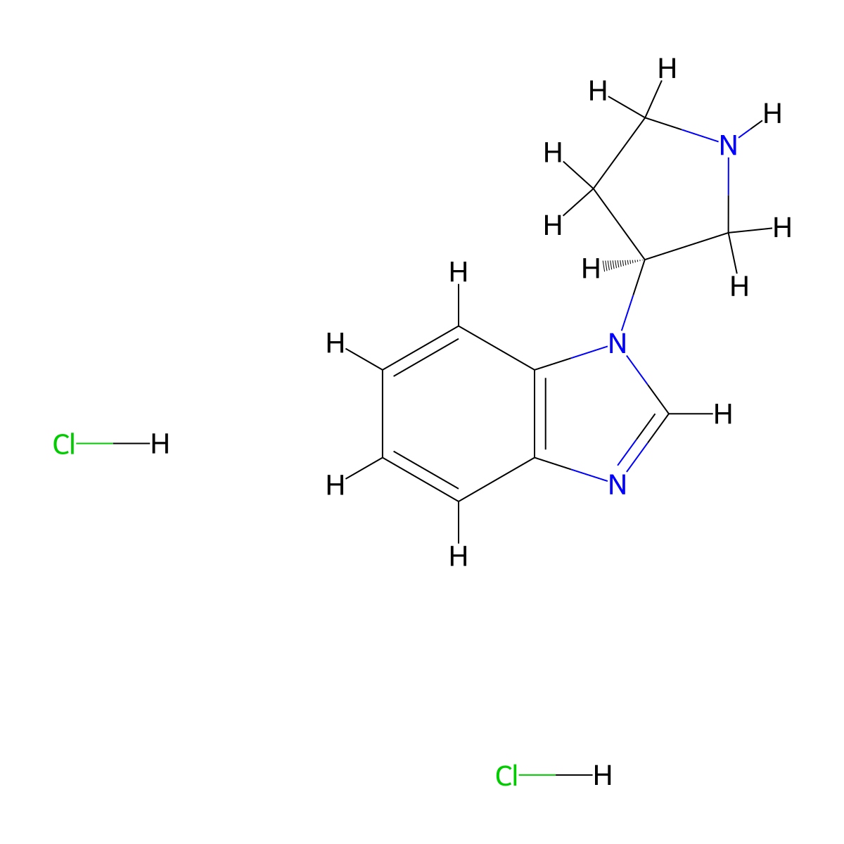 1-[(3S)-pyrrolidin-3-yl]-1H-1,3-benzodiazole dihydrochloride molecular structure, CAS 2323067-30-5
