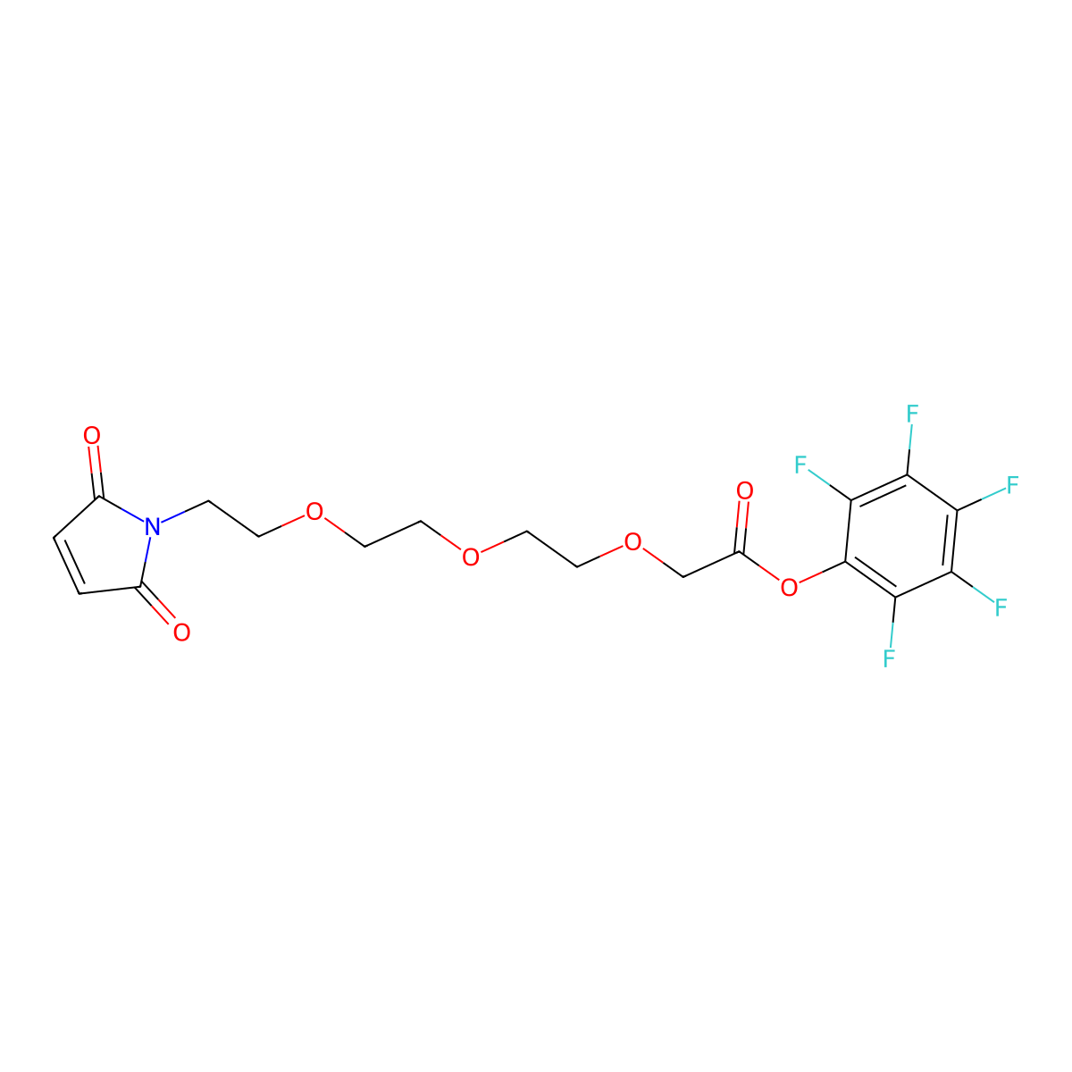 perfluorophenyl 2-(2-(2-(2-(2,5-dioxo-2H-pyrrol-1(5H)-yl)ethoxy)ethoxy)ethoxy)acetate molecular structure, CAS 2323073-95-4