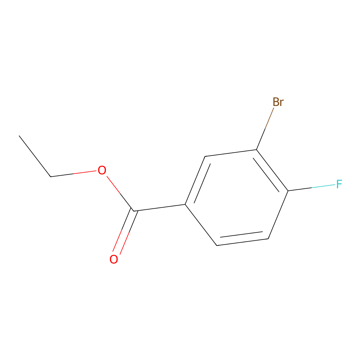 Ethyl 3-bromo-4-fluorobenzoate molecular structure, CAS 23233-33-2