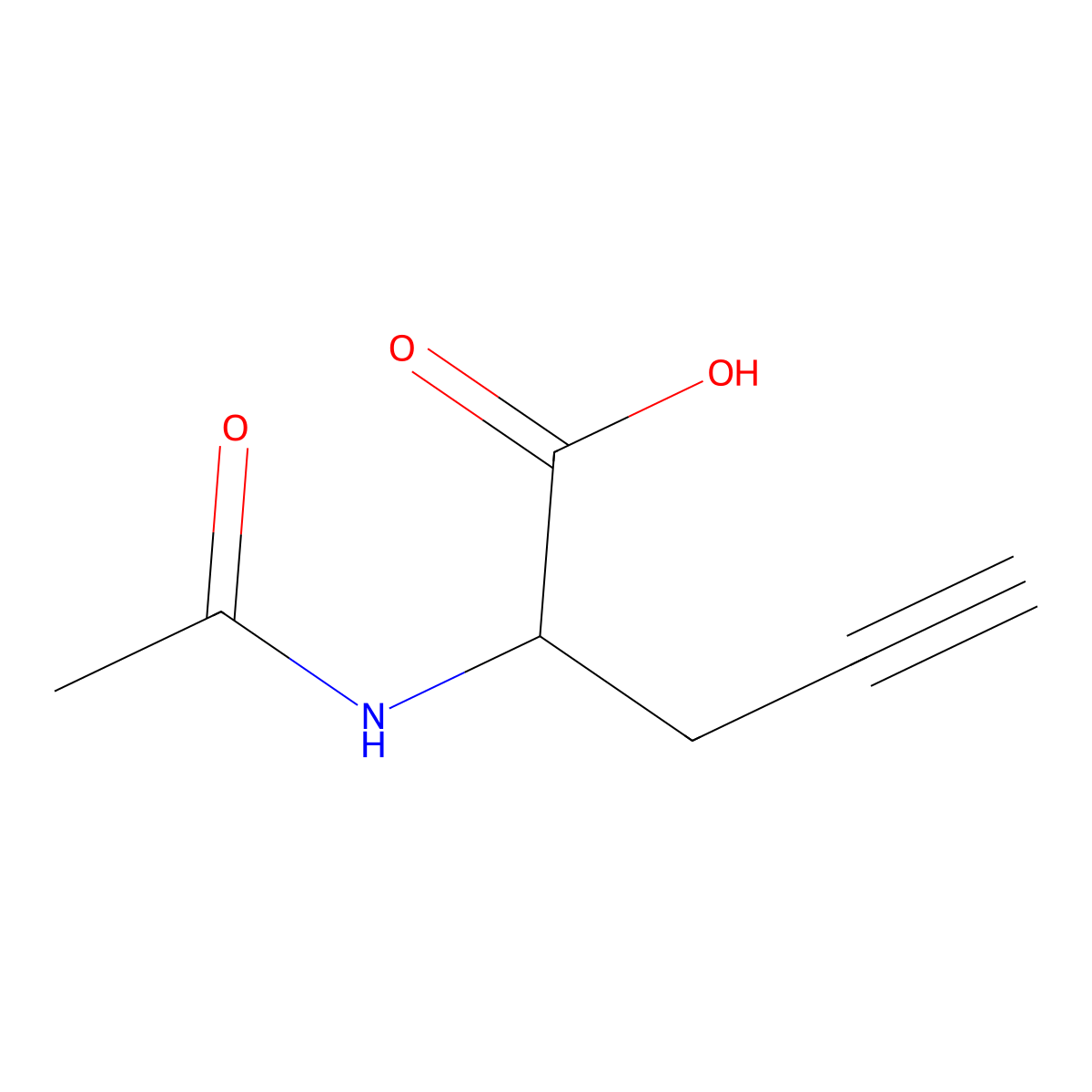 (2R)-2-acetamidopent-4-ynoic acid molecular structure, CAS 23235-02-1